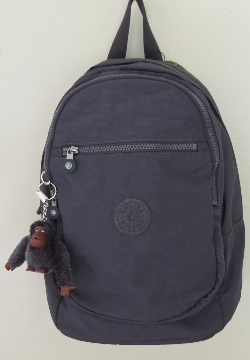 Kipling Challenger Backpack Grey Ripstop Zip Plush Monkey & Coffee Cup Kipling challenger backpack pockets - Gem main image 3