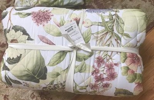 Pottery Barn Thistle Floral Comforter King 2 King Shams Green Botanical 3p New - Picture 1 of 7