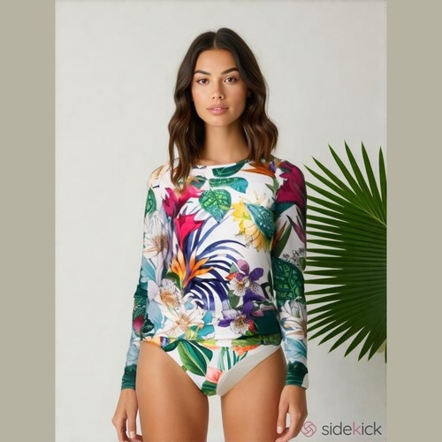 Trina Turk Floral Long Sleeve One Piece