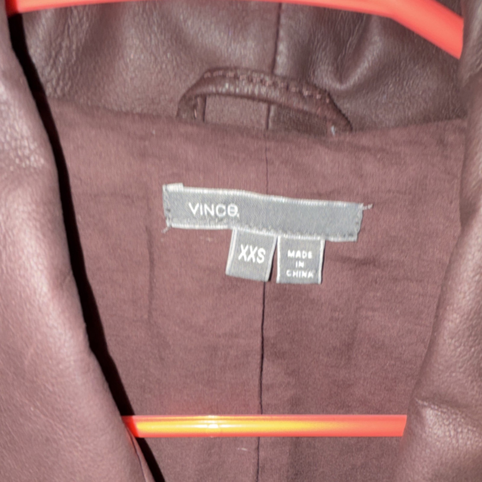 Vince Brown Zip Front Lined Basic Jacket XXS Wome… - image 3