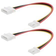   2 PCS 4-pin Molex Male LP4 to 4-pin Floppy FDD Female SP4 Power Cable