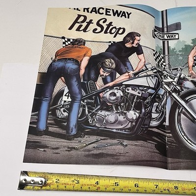 Vintage David Mann Outlaw Biker Art - Center Fold Art From Easy