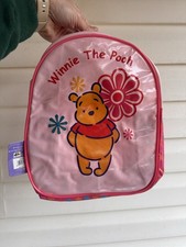 VTG WINNIE THE POOH SMALL PLASTIC PVC BACKPACK Flowers Pink NEW WITH TAG