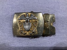 Pre-owned U.S. Navy Belt Buckle, Silver Toned Eagle On Gold Toned Anchors