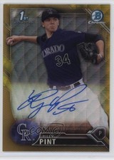 2016 Bowman Draft Chrome Pick Gold Wave Refractor /50 Riley Pint Auto je7