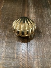 Vintage Brass Clam Shell seashell Trinket Box...
