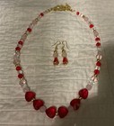 Artist Glass Lamp works Hearts,Gems, Facet crystal Necklace Set — photo 1