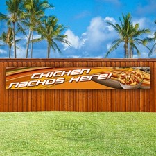 CHICKEN NACHOS HERE Advertising Food Snack Vinyl Banner Flag Sign USA XL02362