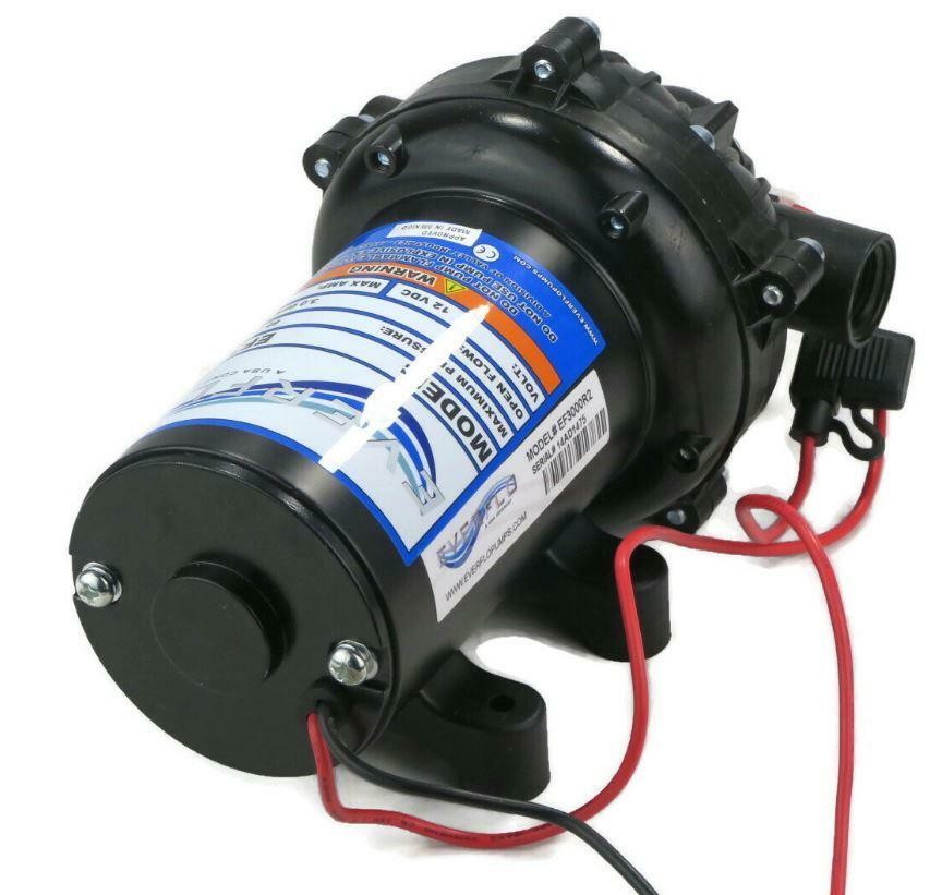 Everflo EF3000 3.0 GPM 12V Diaphragm Pump – 1/2" NPT for Sprayers/Transfer