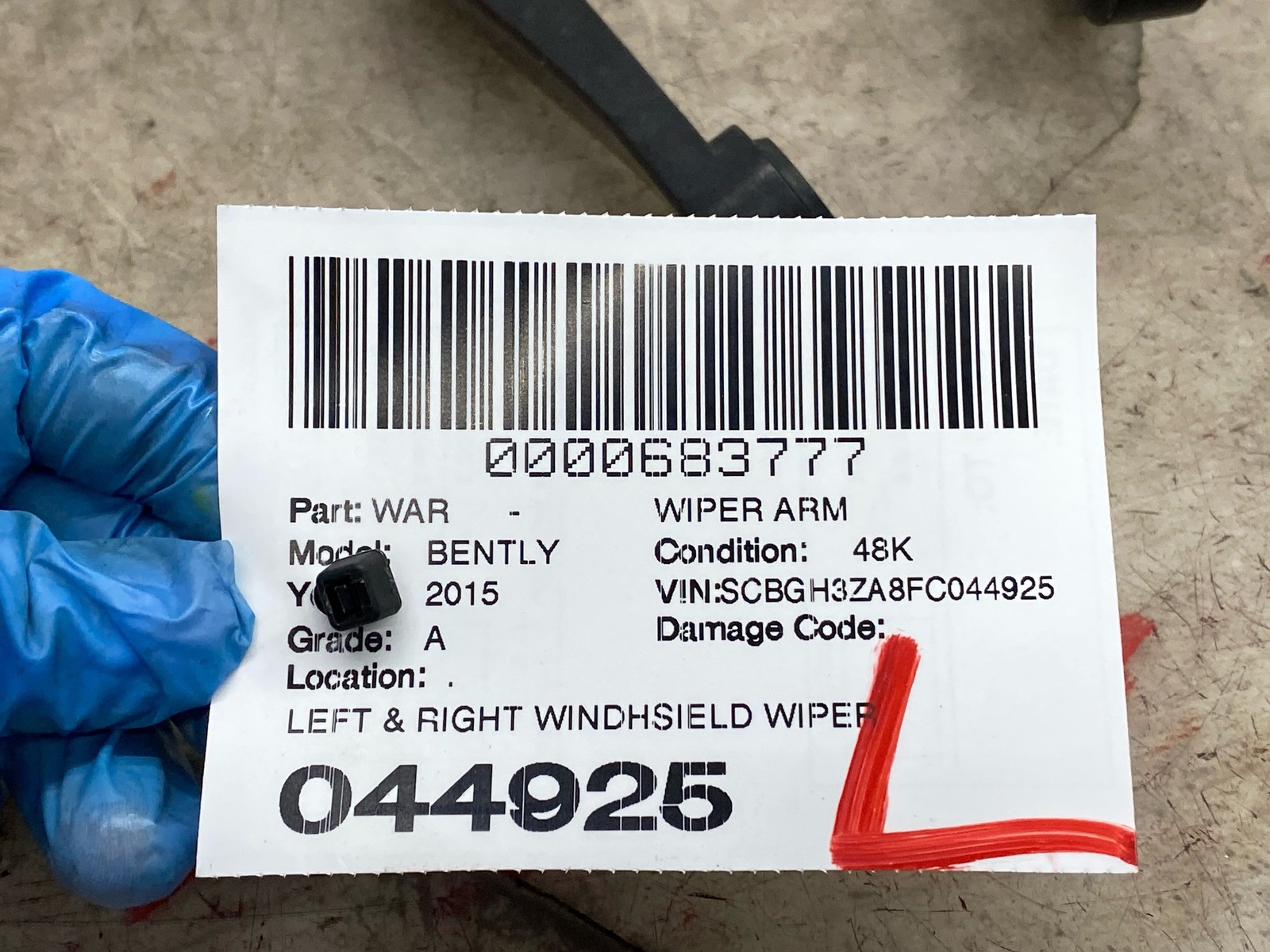 2015 BENTLEY CONTINENTAL LEFT & RIGHT WINDHSIELD WIPER ARM SET OEM