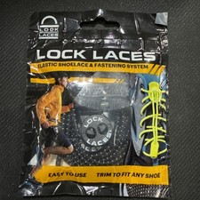 LOCK LACES Elastic Shoelace Fastening System - Black Trim To Fit Any Shoe NIP