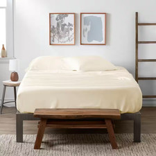 Home Collection 4-Piece Ivory Solid 300 Thread Count Full Sheet Set