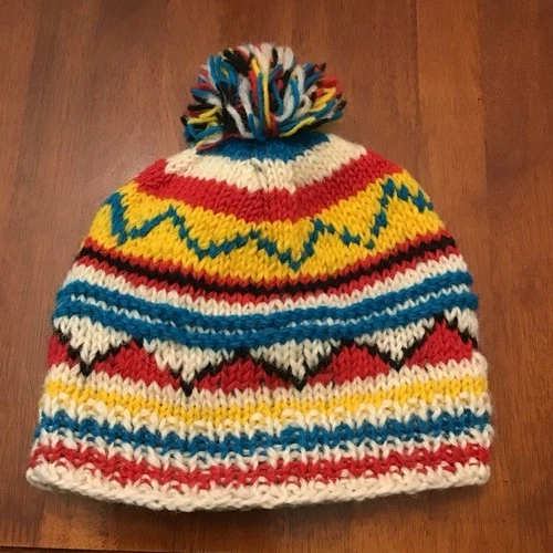 The Collection Royal Nepal Hand Knit Wool Hat Polar Lining