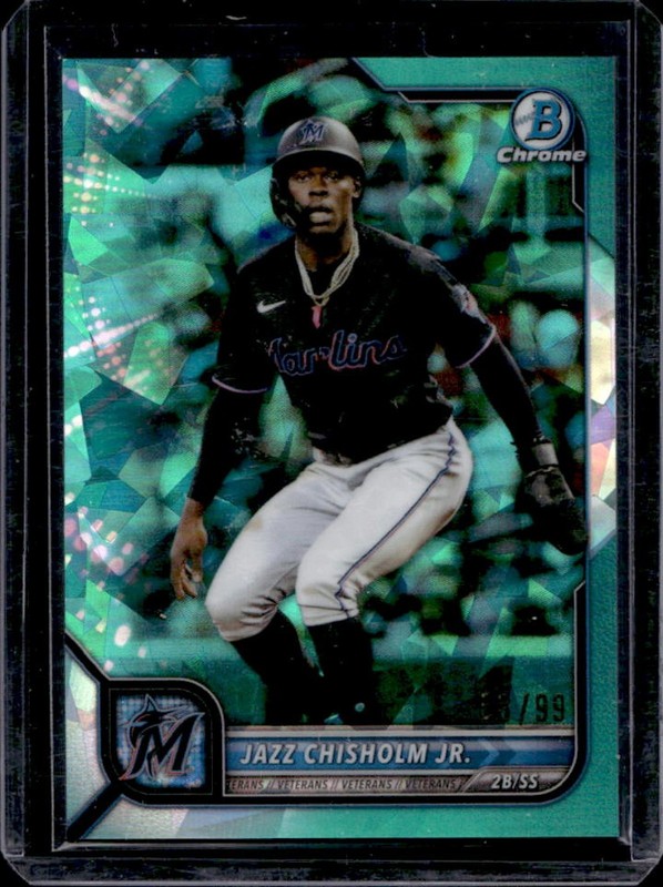 2022 Bowman Chrome Sapphire Jazz Chisholm Jr. Aqua #/99 Marlins
