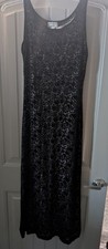Vintage 90s Whimsigoth Black Crushed Velvet Dress, Joule, Size Small/Medium