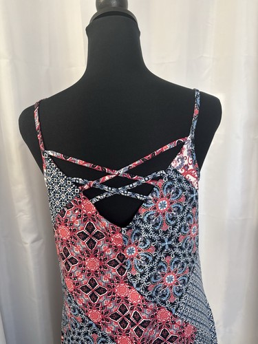 Nina Leonard Dress Sz M Handkerchief Hem Boho Peasant Prairie Southwestern Flowy - Picture 9 of 22