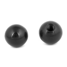 Black Plastic Round 40mm Diameter 12mm Threaded Ball Lever Knob 2 Pcs