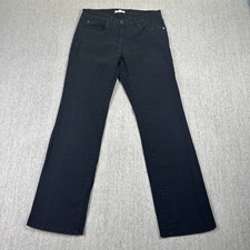 Eileen Fisher jeans Womens Size PS 4/6 Black High Waist Straight Ankle Cotton