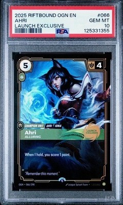 2025 RIFTBOUND: LEAGUE OF LEGENDS ORIGINS RARE LIMITED #066 AHRI PROMO ...
