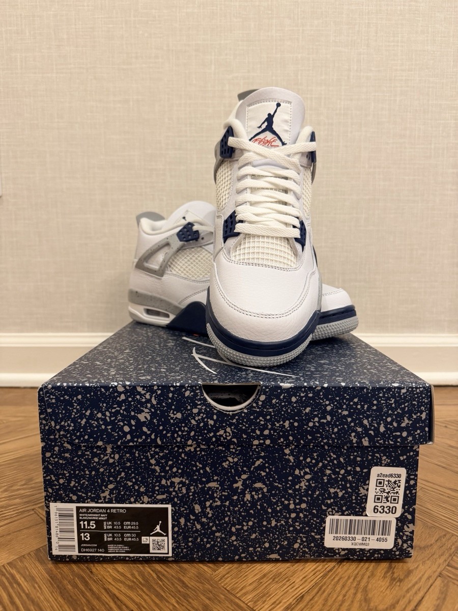 Size 11.5 - Jordan 4 Retro Mid Midnight Navy for sale online | eBay