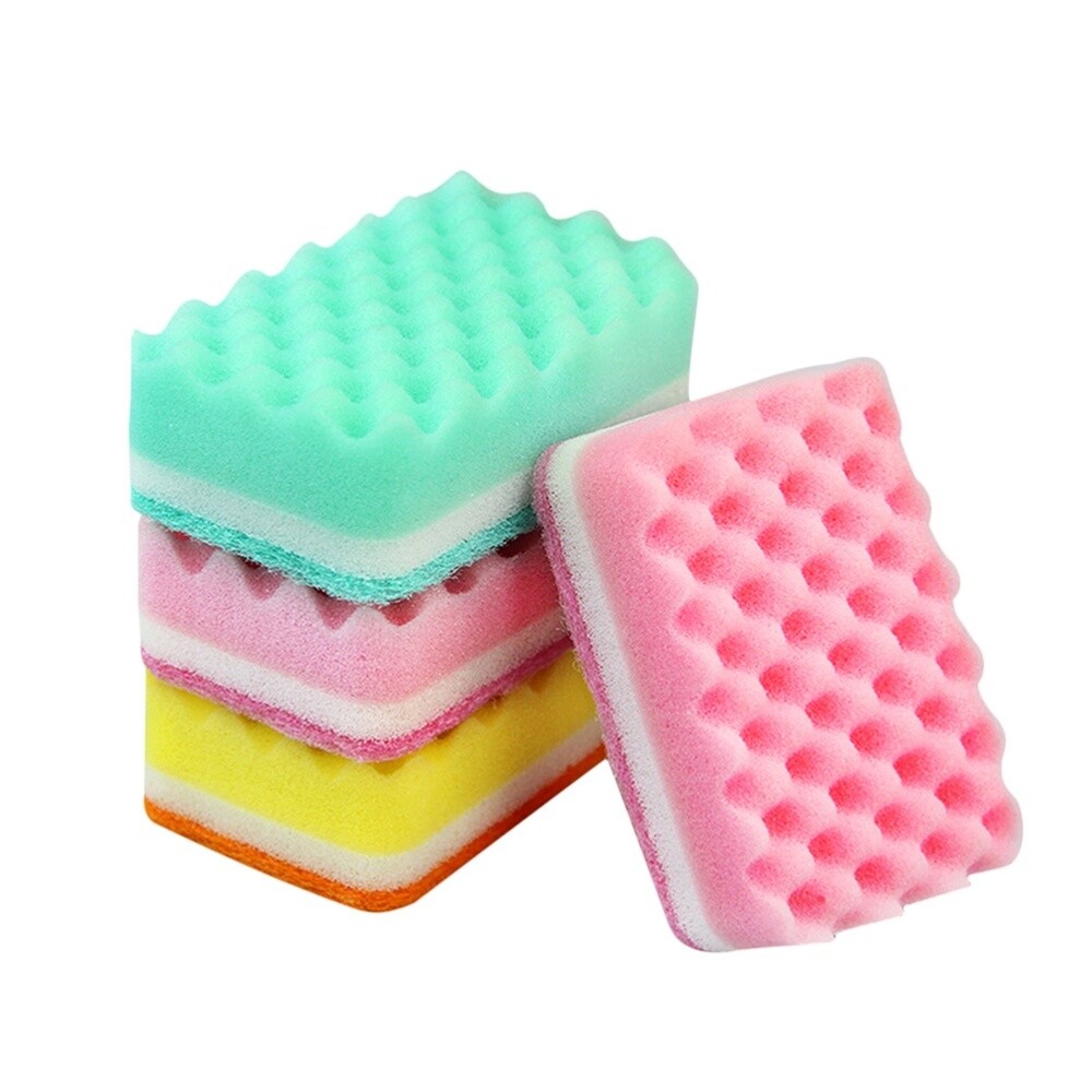 10pcs High-Density Multi-Use Small Wave Non-Scratch Cleaning Sponges