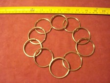1890. Split Key Rings 1-3/4" Diameter Steel- Zinc plated -10 pc Lot