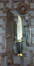 Custom Handcrafted Crocodile Dundee Bowie Knife with Leather Sheath