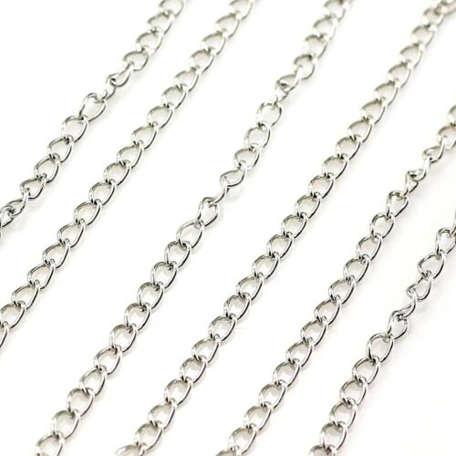 Cadena extensora roscadora de latón plateado 5x4 mm 5" 6 piezas bolsa colgante de cuentas - Imagen 4 de 4