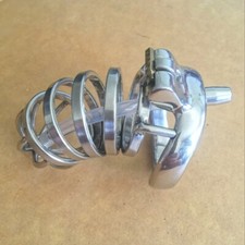 Stainless Steel Male Chastity Device Long Cage Men Metal Lock Belt Restraint