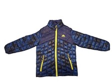 SNOZU MicroPuff Jacket Outdoor Quilt-Lined Blue Lime Green Kids Size 5-6