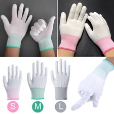12 Pairs Polyester Nylon PU Palm Coated Gloves Builders Fishing Work Gloves HOT  
