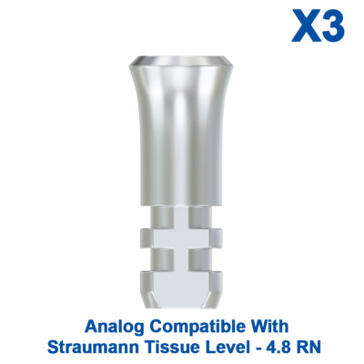 3x Dental Stainless Steel Analog Straumann Tissue Level - 4.8 RN Compatible