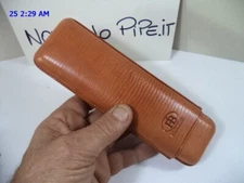 CUSTODIA  PORTASIGARI  vera pelle   NUOVO  per 2 sigari double corona  fb benzon