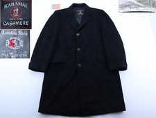 Vintage 100 Cashmere Coat Black Union Made USA 1960's Amalgamated Tag