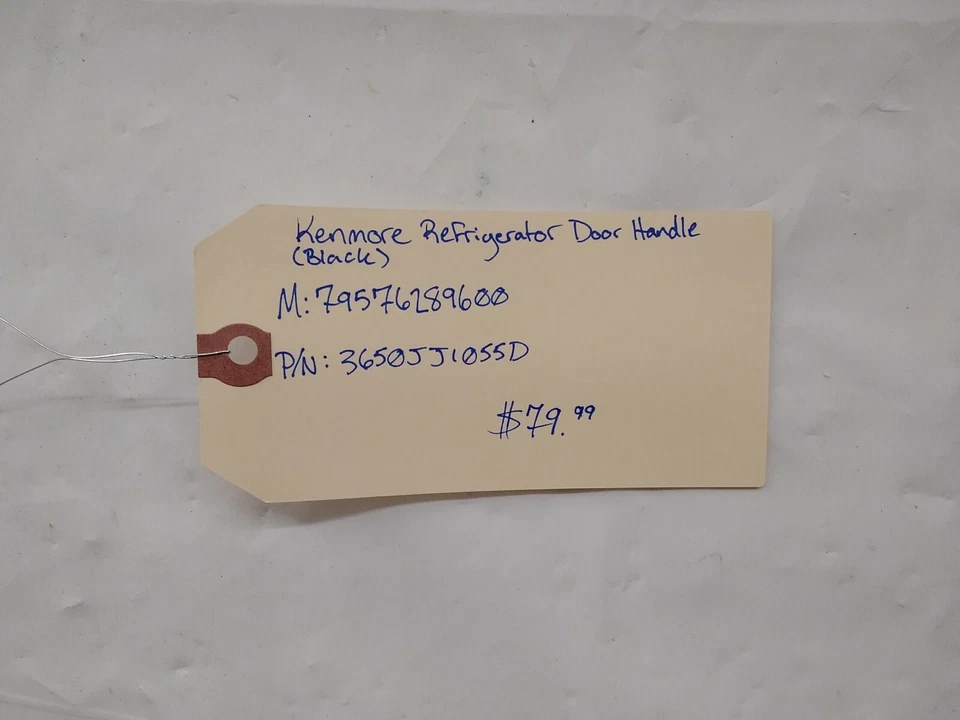 Manija de puerta de refrigerador Kenmore (negra) N.º de parte: 3650Jj1055D Foto 2 de 4