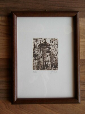 M. Rath -Klosterturm Maulbronn -Originallithographie -num. 10/70 -sign. -um 1960