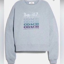New Authentic Coach Oversized Logo Carriage Sweatshirt XS Small Medium 298