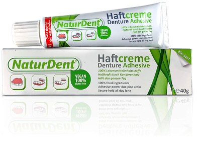 Natural Strong Denture Adhesive holds Dentures Longer and Stronger No Zinc No P
