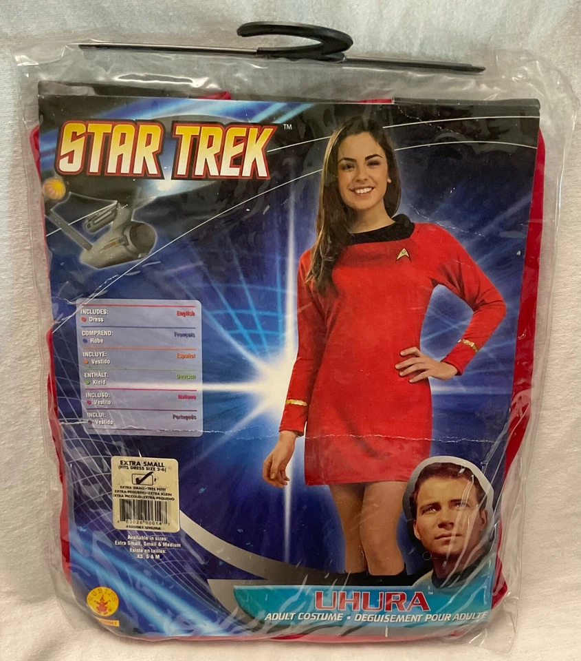 Women’s Adult RED Star Trek Classic UHURA Dress Costume Extra Small NEW - Image 2 of 4