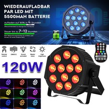 12 LED Akku LED Par Strahler 120W Partylicht RGB DMX Bühnenlicht Show Disco DJ