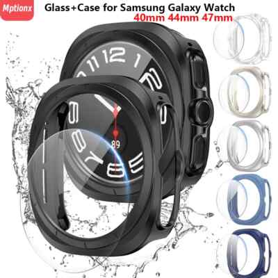 2PCS Tempered Glass Watch Cover Case for Galaxy Watch 7 40mm 44mm Ultra 47mm