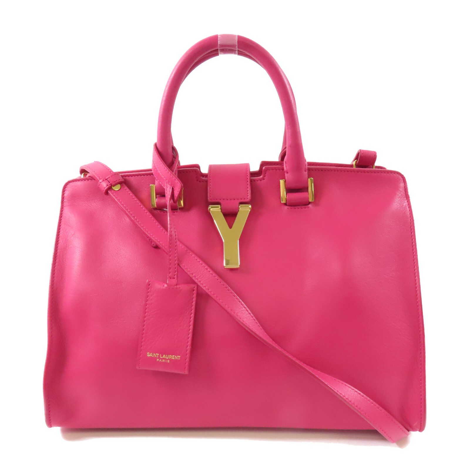 Borsa a tracolla SAINT LAURENT YSL GHW Y Cabas 2 vie 311210 pelle di vitello rosa