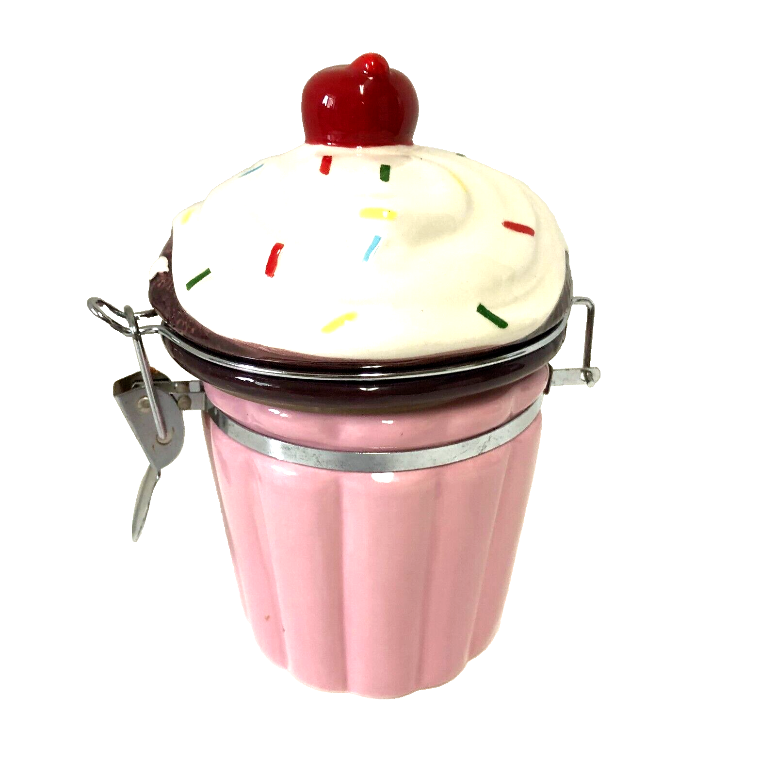 Cupcake Shape Ceramic Canister w/lid Storage Jar BOSTON WAREHOUSE TRADING CORP-image