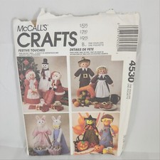 McCalls Crafts pattern 4530 bunnies witch santa claus Mrs Claus snowman uncut