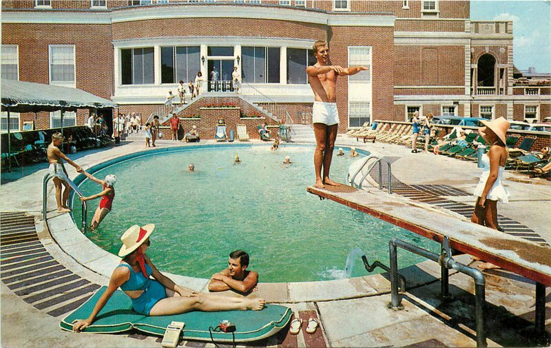 Atlantic City New Jersey Colton Manor 1950s Swimming Pool Postcard pool 1599 eBay