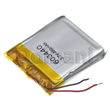 3.7V 850mAh Internal Li-ion Polymer Battery 38.91x34.55x5.43mm 603440 29-16-0296