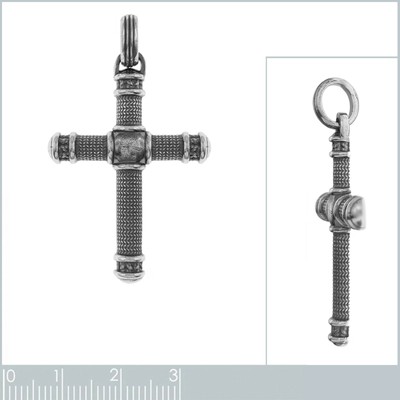 Croix Fantaisie Strass Violine Sur Métal Vieilli - NEUVE Sans Emballage