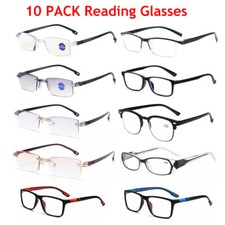 10 PACK Mens Unisex Reading Glasses Anti Blue Light Reader Black 1.0 to 4.0 Lot