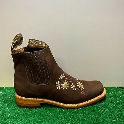 Women western COWGIRL SQUARE TOE ANKLE BOOTS BOOTIES Flower Botines Dama  VAQUERA