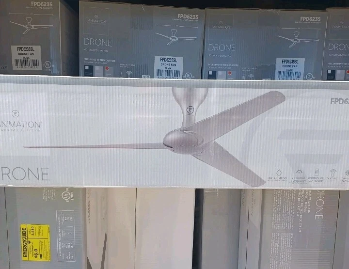 Fanimation 60 inch Smart Ceiling Fan - Silver Remote Control Smart - Image 3 of 4